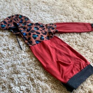 Color Block Animal Print Hoodie